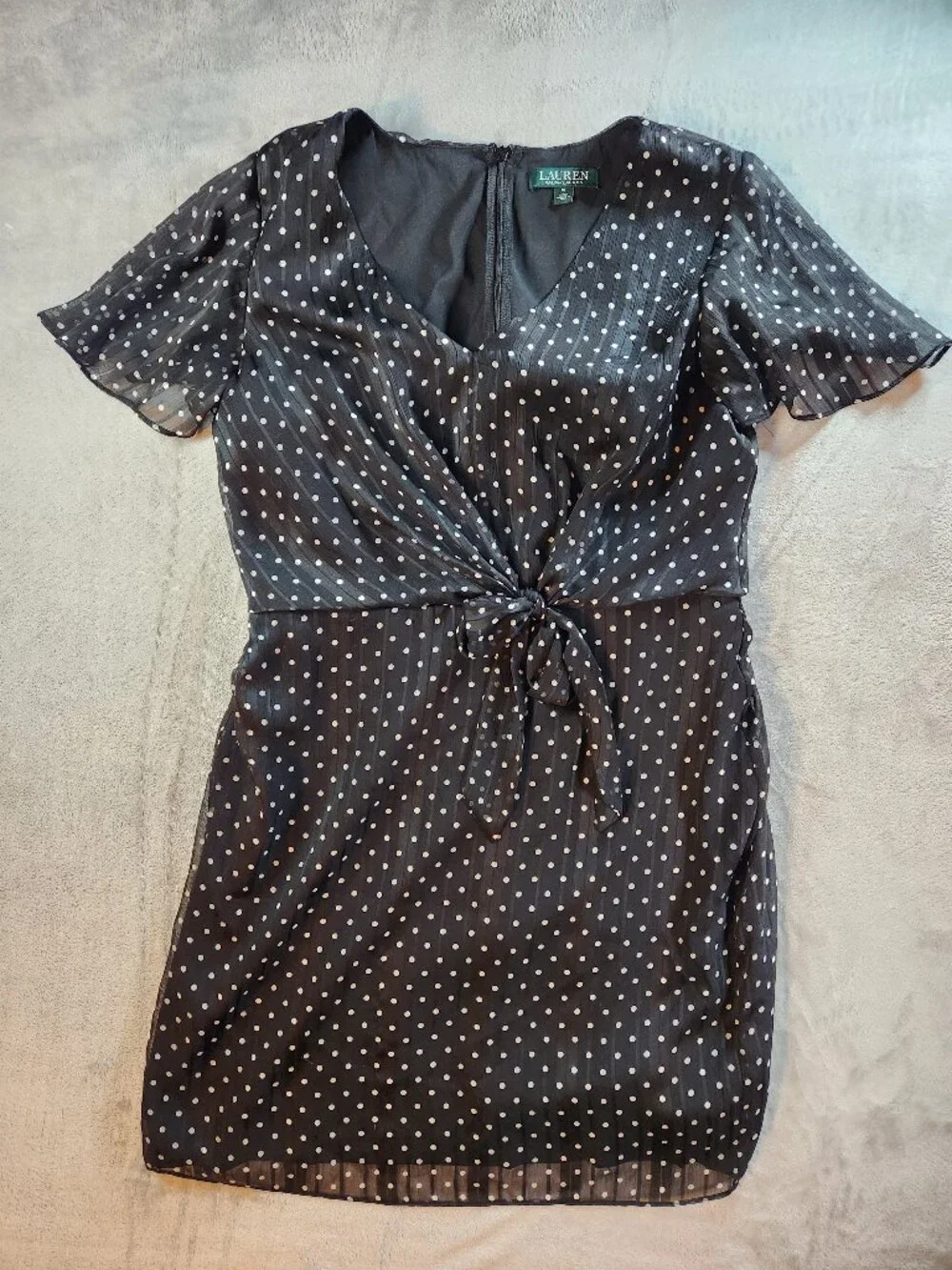 Lauren Ralph Lauren Black and White Polka Dress 14